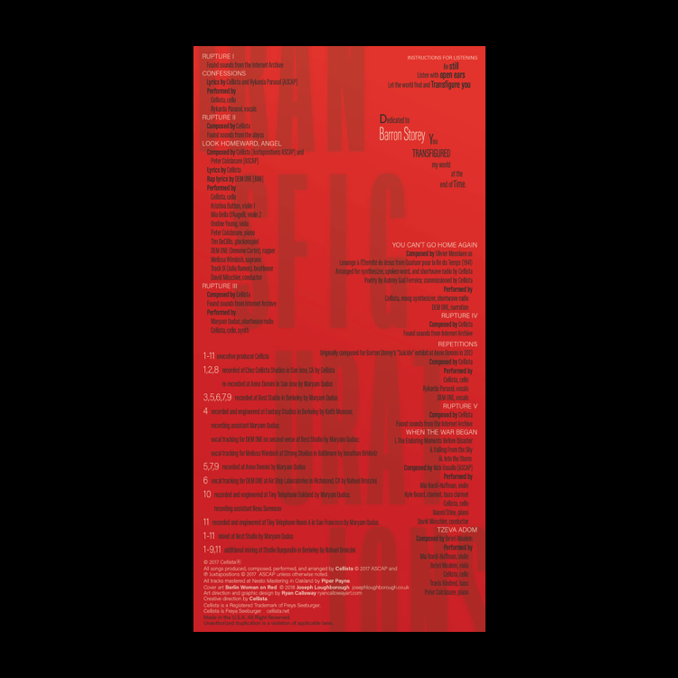 Cellista Album Finished inside cover