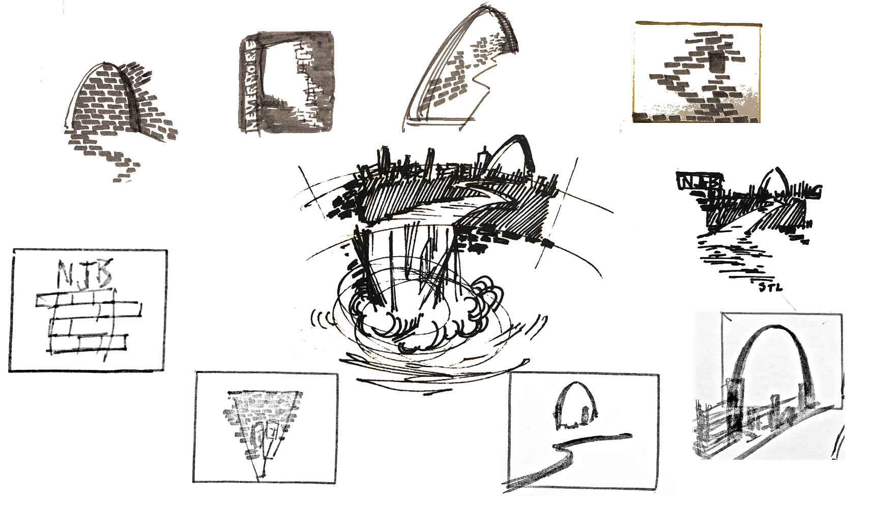 Nevermore Jazz Ball T-Shirt Design Concept Sketches